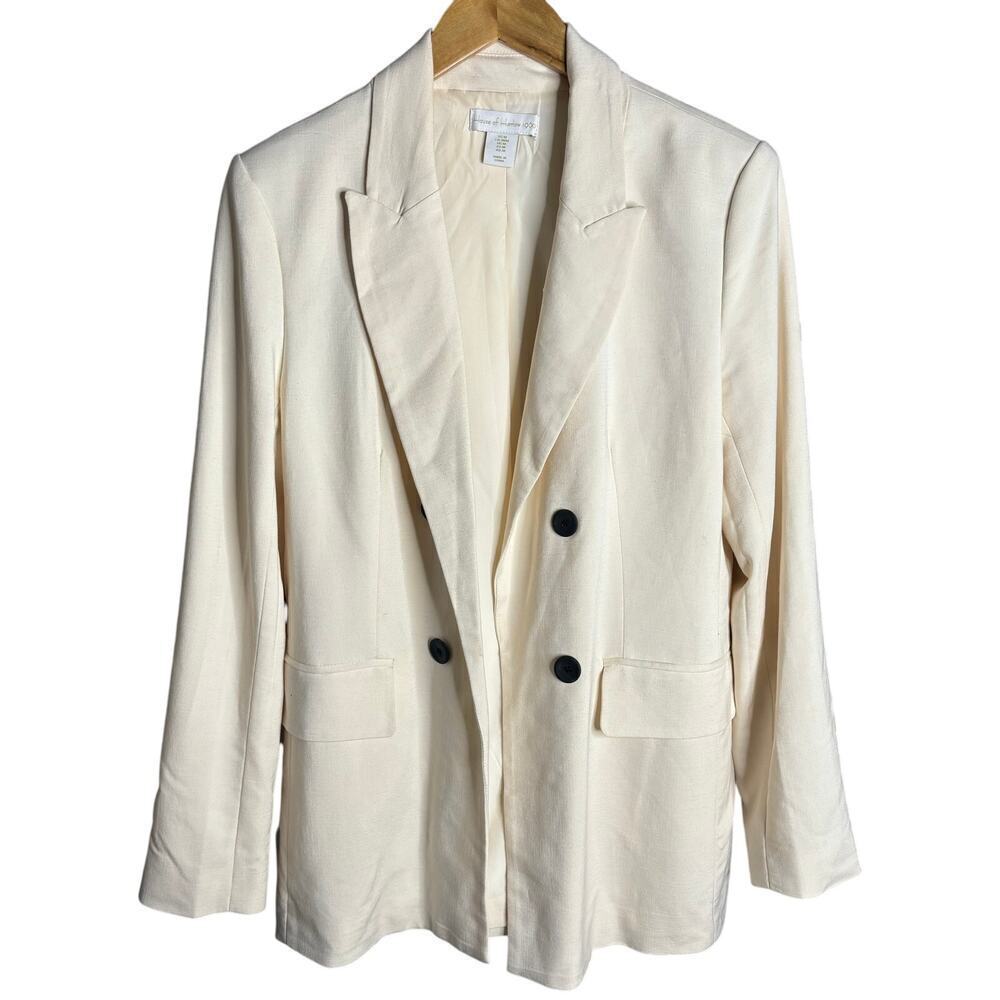House of Harlow 1960 Open Front Blazer White Swan Size M